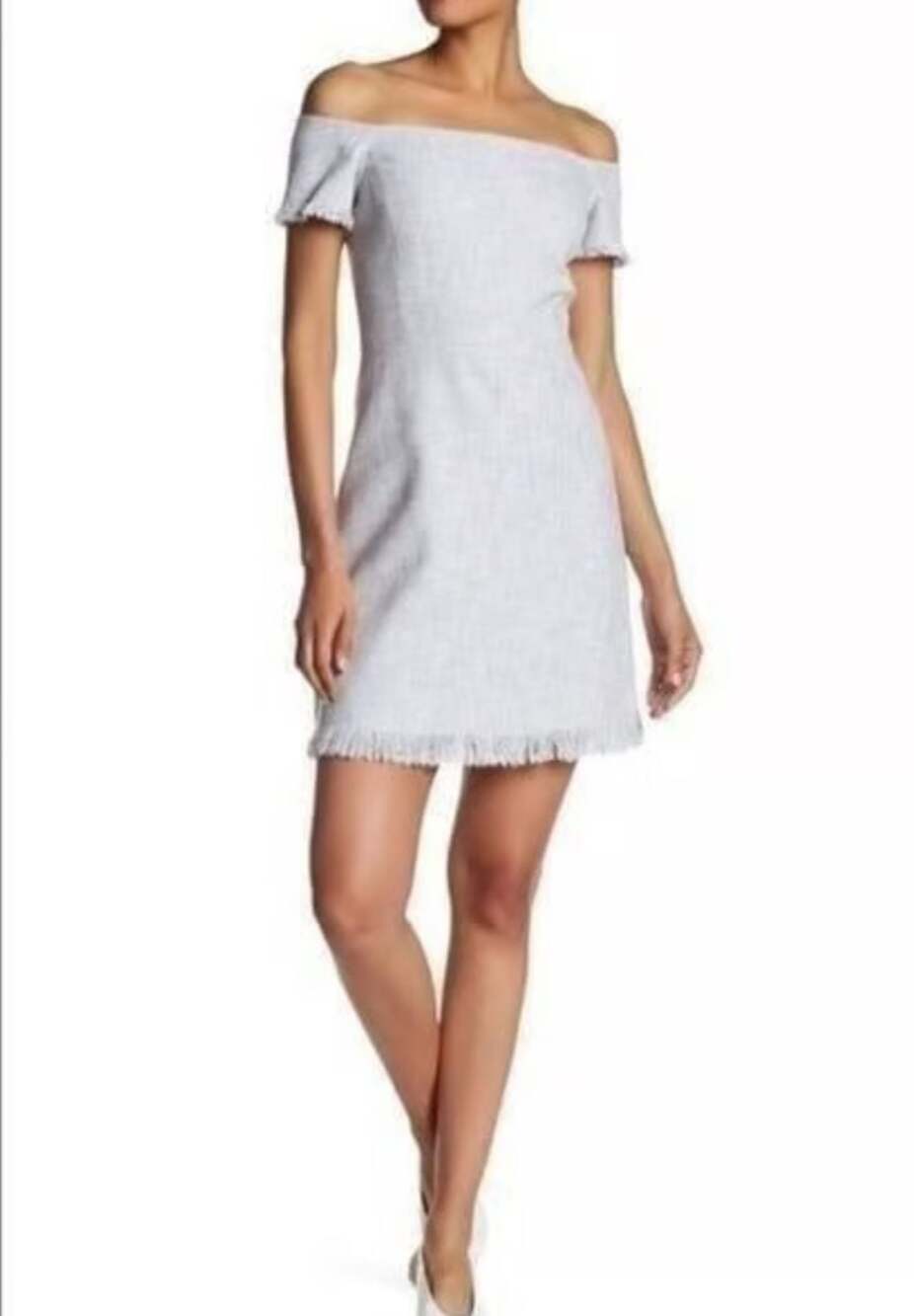 Rebecca Taylor off the Shoulder Slub Suiting Dress sz 4 NWT